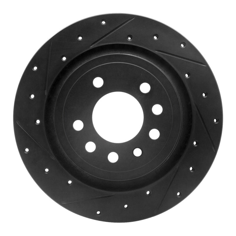 R1 Concepts R1 08-11 Saab 9-3 Rear Left Drilled & Slotted Black Brake Rotor
