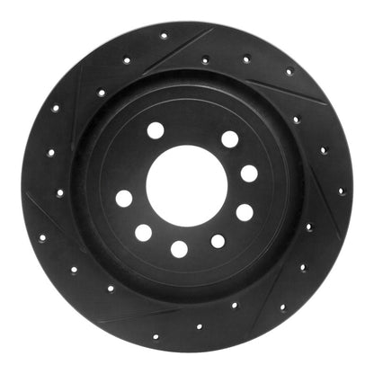 R1 Concepts R1 08-11 Saab 9-3 Rear Left Drilled & Slotted Black Brake Rotor