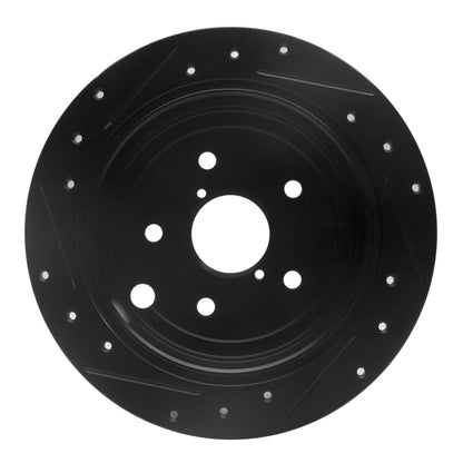 R1 Concepts R1 15-21 Subaru WRX Rear Right Drilled & Slotted Black Brake Rotor