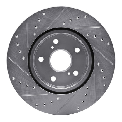 R1 Concepts R1 86-92 Toyota Supra Front Right Drilled & Slotted Silver Brake Rotor