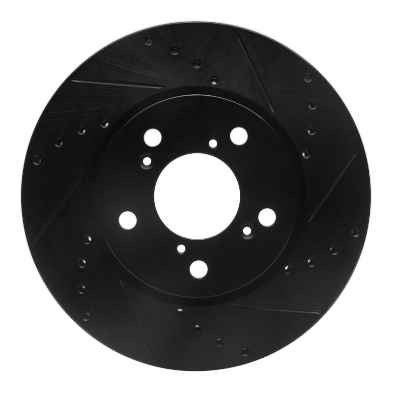 R1 Concepts R1 05-10 Honda Odyssey Front Right Drilled & Slotted Black Brake Rotor
