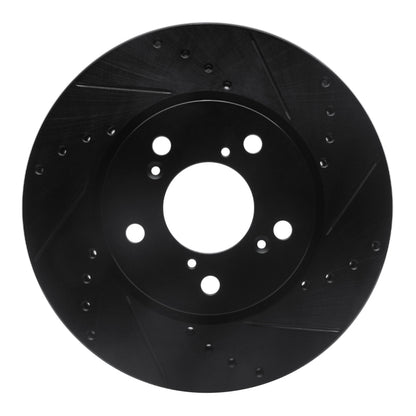 R1 Concepts R1 05-10 Honda Odyssey Front Right Drilled & Slotted Black Brake Rotor