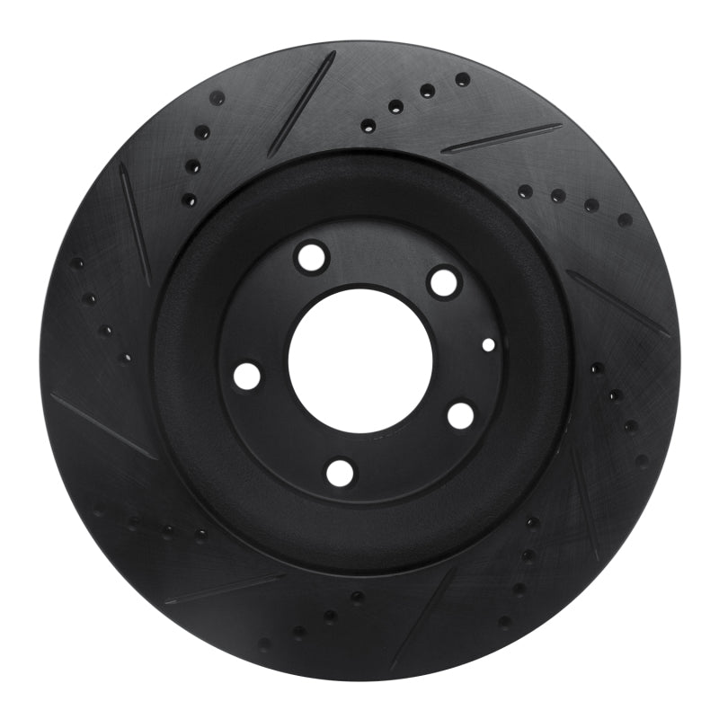 R1 Concepts R1 04-11 Mazda RX-8 Rear Right Drilled & Slotted Black Brake Rotor