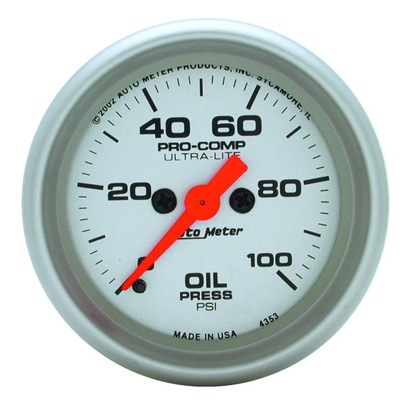 Autometer Ultra-Lite 52mm 0-100 PSI Full Sweep Electronic Oil Pressure Gauge