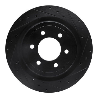 R1 Concepts R1 21-25 Ford F-150 RWD Rear Right Drilled & Slotted Black Brake Rotor