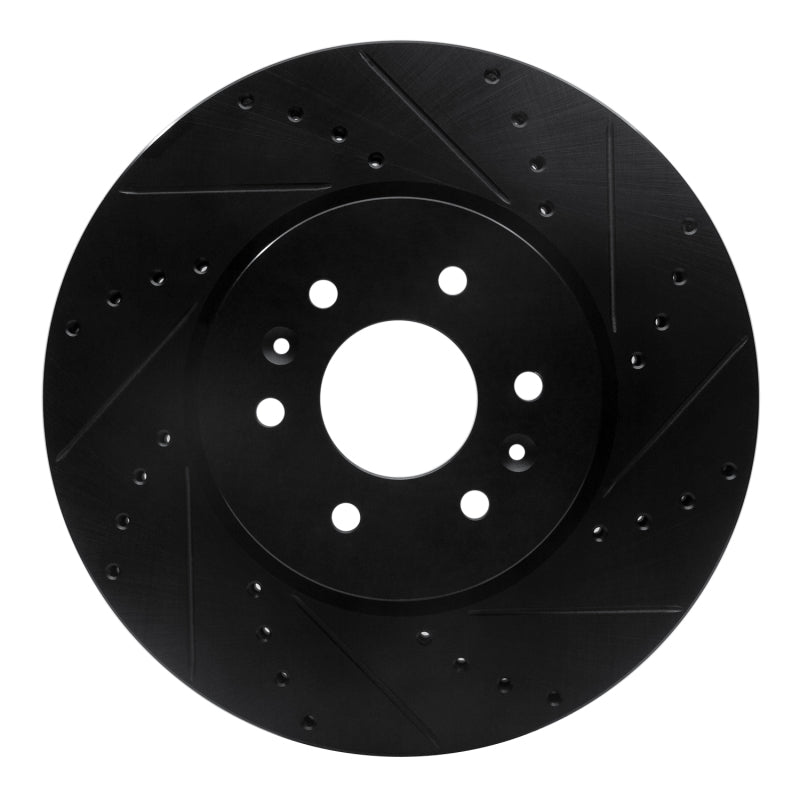 R1 Concepts R1 09-10 Kia BORREGO Front Right Drilled & Slotted Black Brake Rotor