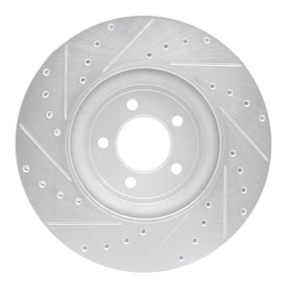 R1 Concepts R1 06-10 Jaguar S-Type Front Right Drilled & Slotted Silver Brake Rotor