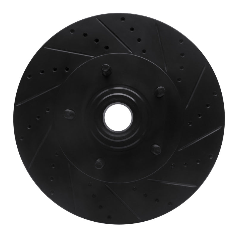 R1 Concepts R1 04-06 Ford E-150 Front Right Drilled & Slotted Black Brake Rotor