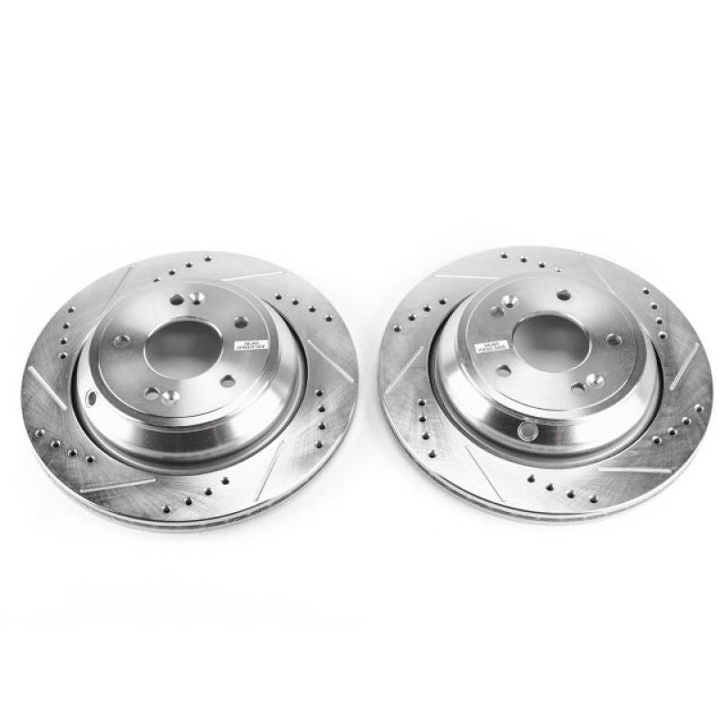 PowerStop Power Stop 11-16 Hyundai Equus Rear Evolution Drilled & Slotted Rotors - Pair