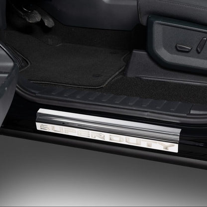 Putco 99-16 Ford SuperDuty Regular Cab & Super Cab w/ SUPERDUTY Etching - 2pcs SS Door Sills