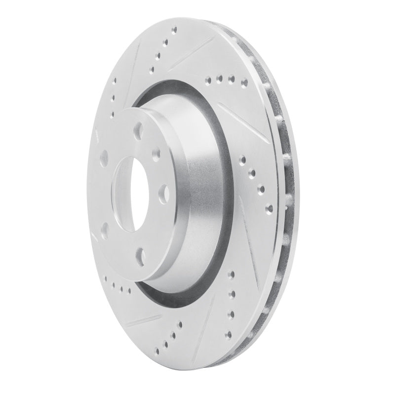 R1 Concepts R1 08-15 Audi TT Quattro RS Rear Left Drilled & Slotted Silver Brake Rotor
