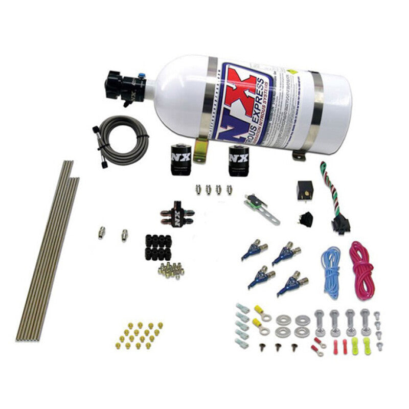 Nitrous Express 4 Cyl Gas Nitrous Kit (100-250HP) w/10lb Bottle
