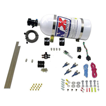 Nitrous Express 4 Cyl Gas Nitrous Kit (100-250HP) w/10lb Bottle