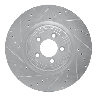 R1 Concepts R1 06-21 Jaguar XKR Front Left Drilled & Slotted Silver Brake Rotor