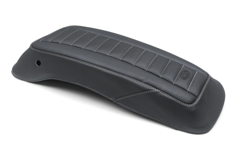 Mustang Motorcycle Mustang 14-23 HD FL Touring Saddlebag Lid Covers (Pair) Deluxe - Black w/ Grey Stitching