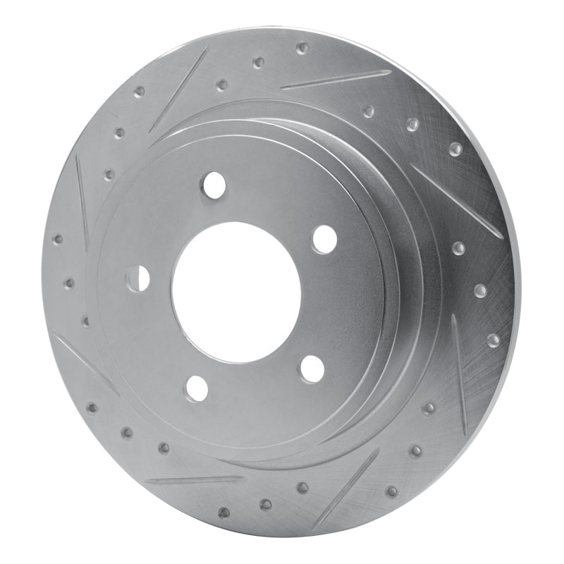R1 Concepts R1 04-08 Chrysler Pacifica Rear Left Drilled & Slotted Silver Brake Rotor