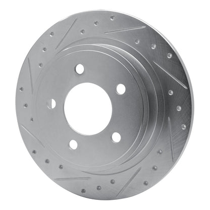 R1 Concepts R1 04-08 Chrysler Pacifica Rear Left Drilled & Slotted Silver Brake Rotor