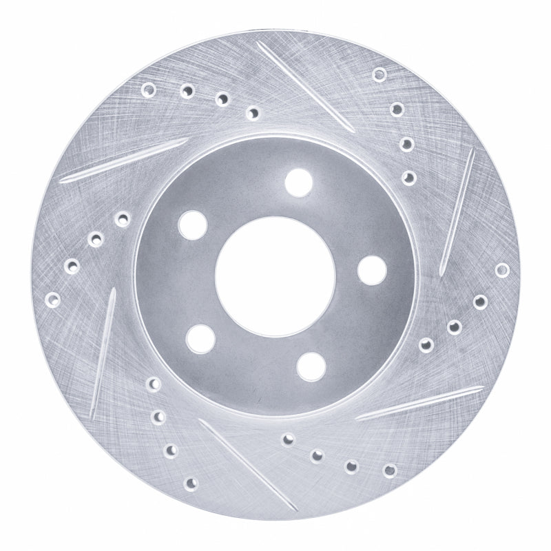 R1 Concepts R1 00-05 Chrysler Neon Front Right Drilled & Slotted Silver Brake Rotor