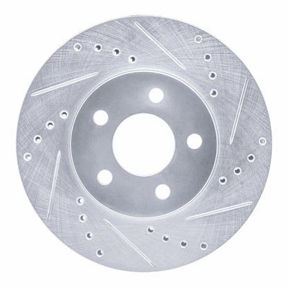 R1 Concepts R1 00-05 Chrysler Neon Front Right Drilled & Slotted Silver Brake Rotor