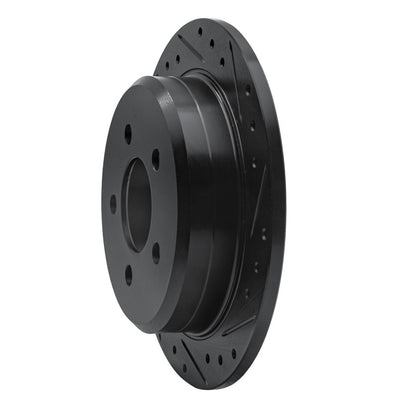 R1 Concepts R1 93-98 Jeep Grand Cherokee Rear Right Drilled & Slotted Black Brake Rotor