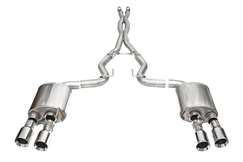 CORSA Performance Corsa 24+ Ford Mustang Dark Horse 5.0L 3in Dual Rear Exit Cat-Back w/Twin 4.5in Polish Straight Tip