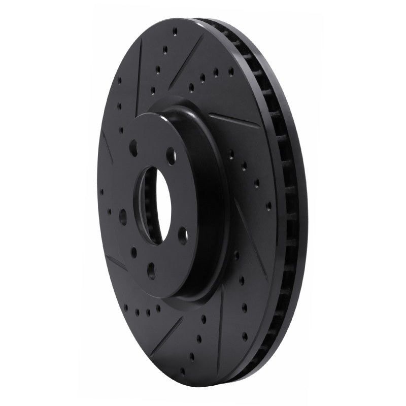 R1 Concepts R1 13-20 Ford Special SERVICE POLICE Sedan Front Left Drilled & Slotted Black Brake Rotor