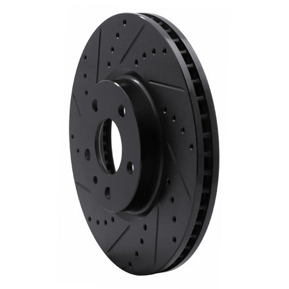 R1 Concepts R1 13-20 Ford Special SERVICE POLICE Sedan Front Left Drilled & Slotted Black Brake Rotor
