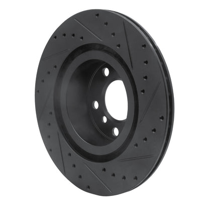 R1 Concepts R1 11-18 BMW X4 Rear Left Drilled & Slotted Black Brake Rotor