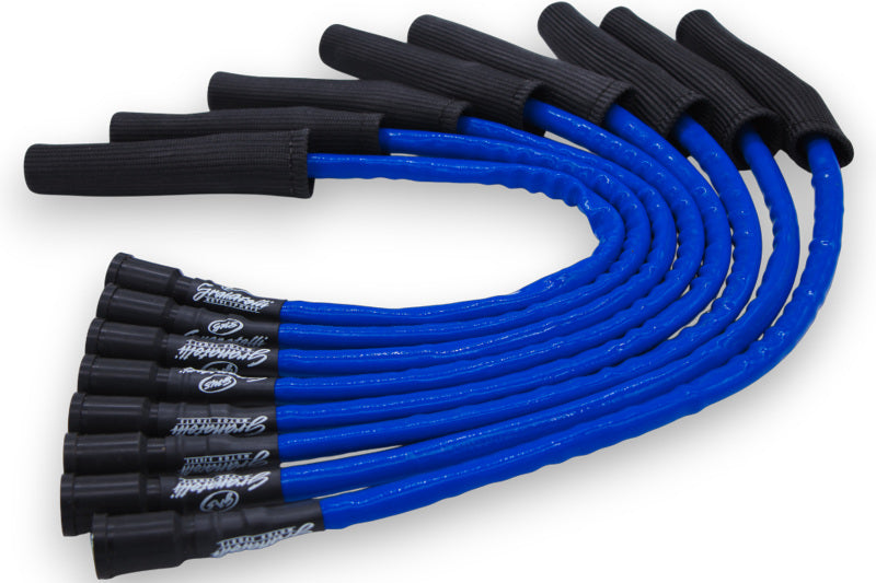 Granatelli Motor Sports Granatelli 10-14 Ford 6.2L Perf Wire Set w/Inserts/Blue Hi-Temp Jacket/Black Fire Sleeve