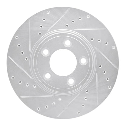 R1 Concepts R1 06-08 Jaguar S-Type Front Left Drilled & Slotted Silver Brake Rotor