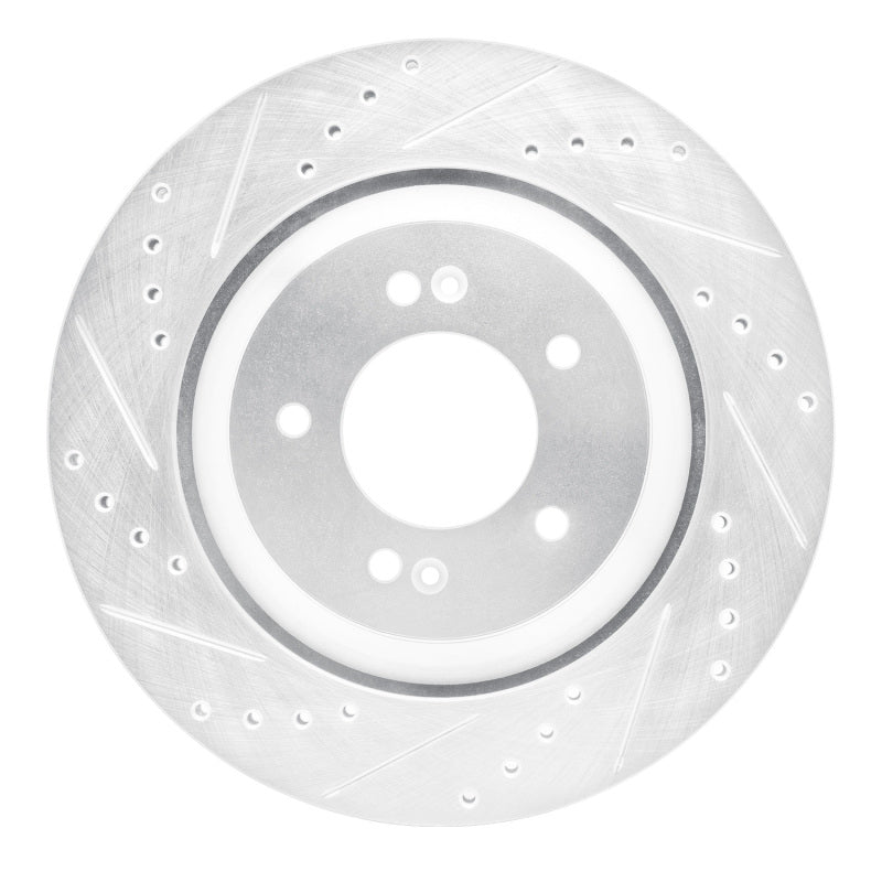 R1 Concepts R1 2019-2025 Hyundai Elantra N Rear Left Drilled & Slotted Silver Brake Rotor