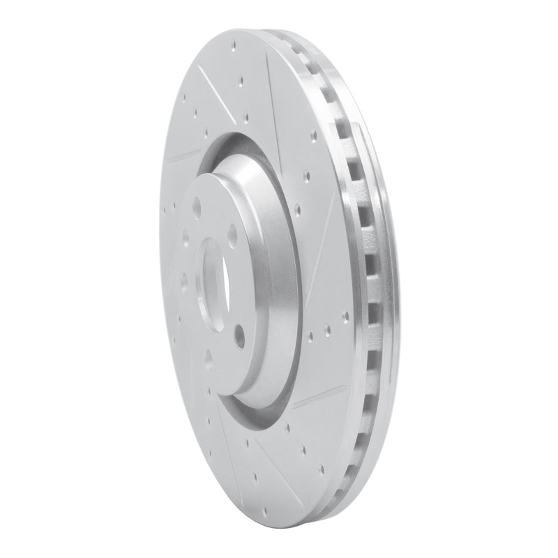 R1 Concepts R1 12-15 Audi TTS Quattro Front Right Drilled & Slotted Silver Brake Rotor