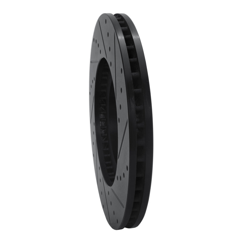 R1 Concepts R1 03-05 Nissan Maxima Front Left Drilled & Slotted Black Brake Rotor