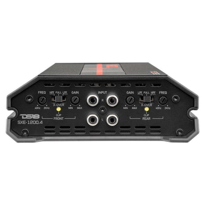 DS18 4-Channel SXE Amplifier Class A|B 2x 200/4ohm Bridge 4 x 100/2ohm 4 x 60/4ohm Watts RMS- Black