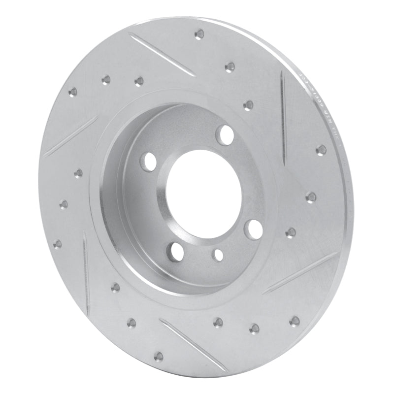 R1 Concepts R1 84-85 BMW 318I Front Left Drilled & Slotted Silver Brake Rotor