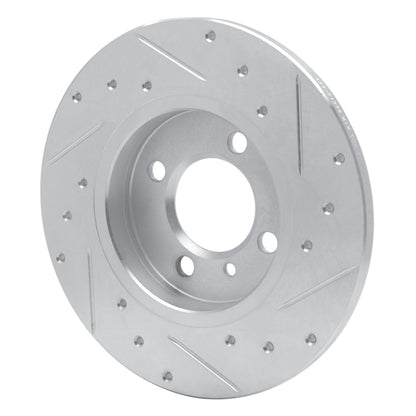R1 Concepts R1 84-85 BMW 318I Front Left Drilled & Slotted Silver Brake Rotor