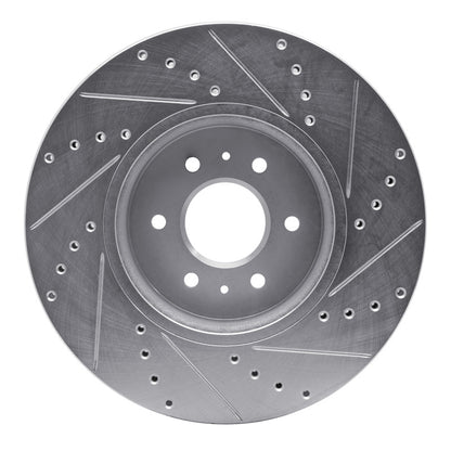 R1 Concepts R1 09-10 Kia BORREGO Front Left Drilled & Slotted Silver Brake Rotor