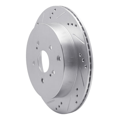 R1 Concepts R1 09-17 Suzuki Grand Vitara Rear Left Drilled & Slotted Silver Brake Rotor