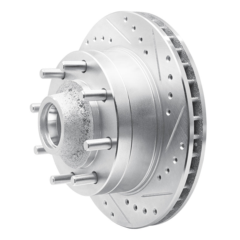 R1 Concepts R1 92-94 Ford E-250 Econoline Front Right Drilled & Slotted Silver Brake Rotor