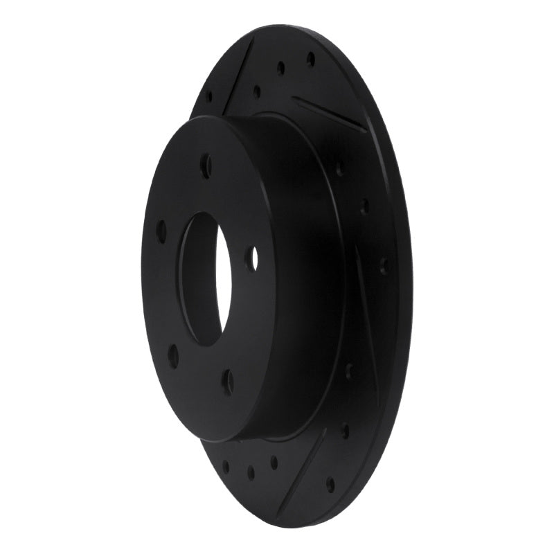 R1 Concepts R1 89-93 Nissan Maxima Rear Left Drilled & Slotted Black Brake Rotor