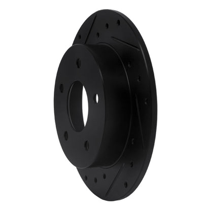 R1 Concepts R1 89-93 Nissan Maxima Rear Left Drilled & Slotted Black Brake Rotor