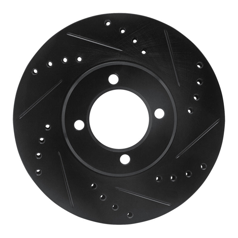 R1 Concepts R1 84-87 Toyota Corolla (US/Canada) Front Right Drilled & Slotted Black Brake Rotor
