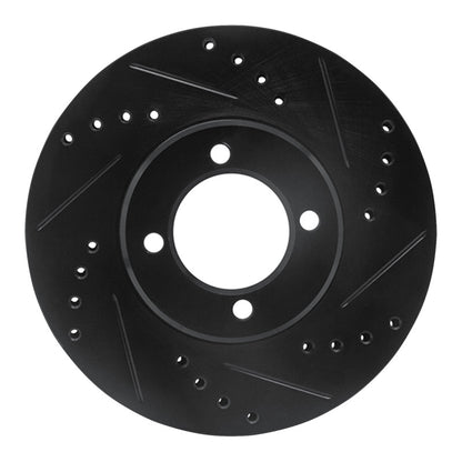 R1 Concepts R1 84-87 Toyota Corolla (US/Canada) Front Right Drilled & Slotted Black Brake Rotor