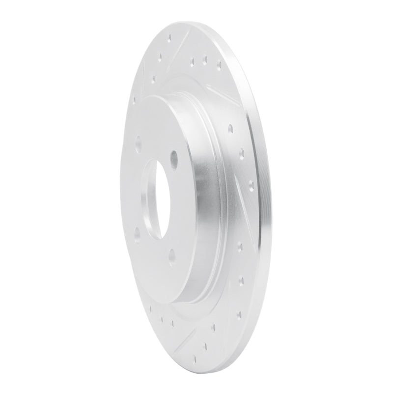 R1 Concepts R1 02-04 Ford Focus Rear Left Drilled & Slotted Silver Brake Rotor