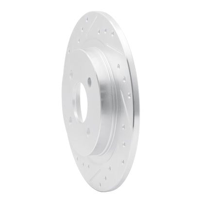 R1 Concepts R1 02-04 Ford Focus Rear Left Drilled & Slotted Silver Brake Rotor