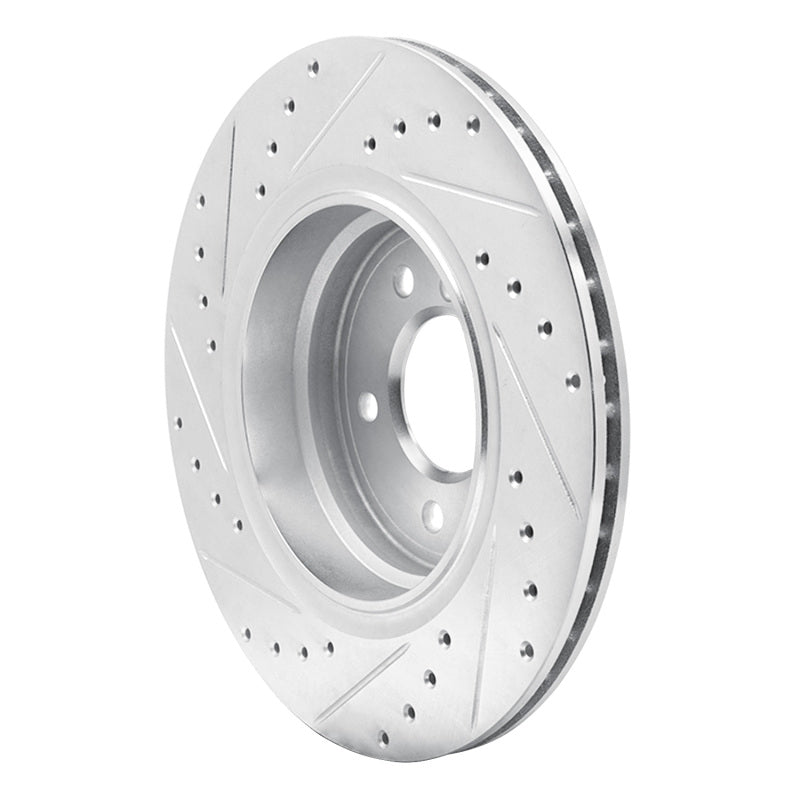 R1 Concepts R1 95-03 BMW 750IL Rear Right Drilled & Slotted Silver Brake Rotor