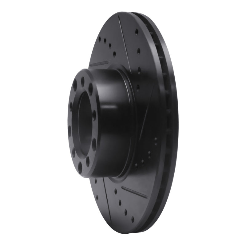 R1 Concepts R1 72-80 Mercedes-Benz 280SEL Front Right Drilled & Slotted Black Brake Rotor