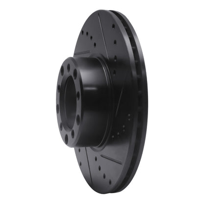 R1 Concepts R1 72-80 Mercedes-Benz 280SEL Front Right Drilled & Slotted Black Brake Rotor