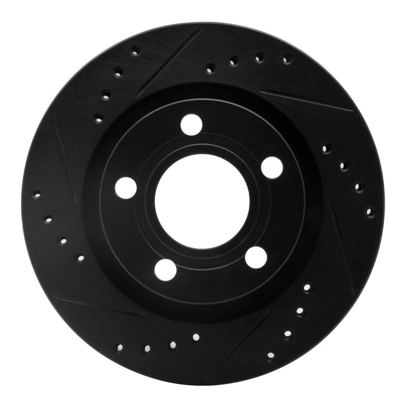 R1 Concepts R1 99-05 Audi A6 Quattro Rear Left Drilled & Slotted Black Brake Rotor