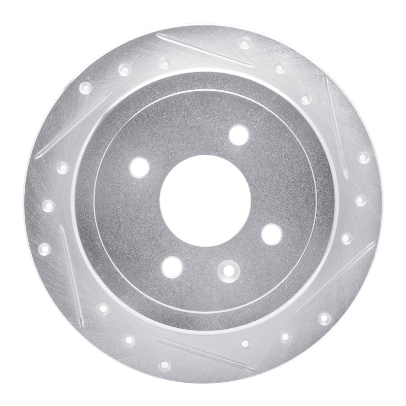 R1 Concepts R1 14-16 Chevrolet SPARK EV Rear Right Drilled & Slotted Silver Brake Rotor